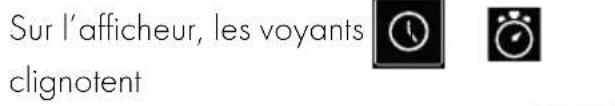Sur l'afficheur, les voyants clignotent