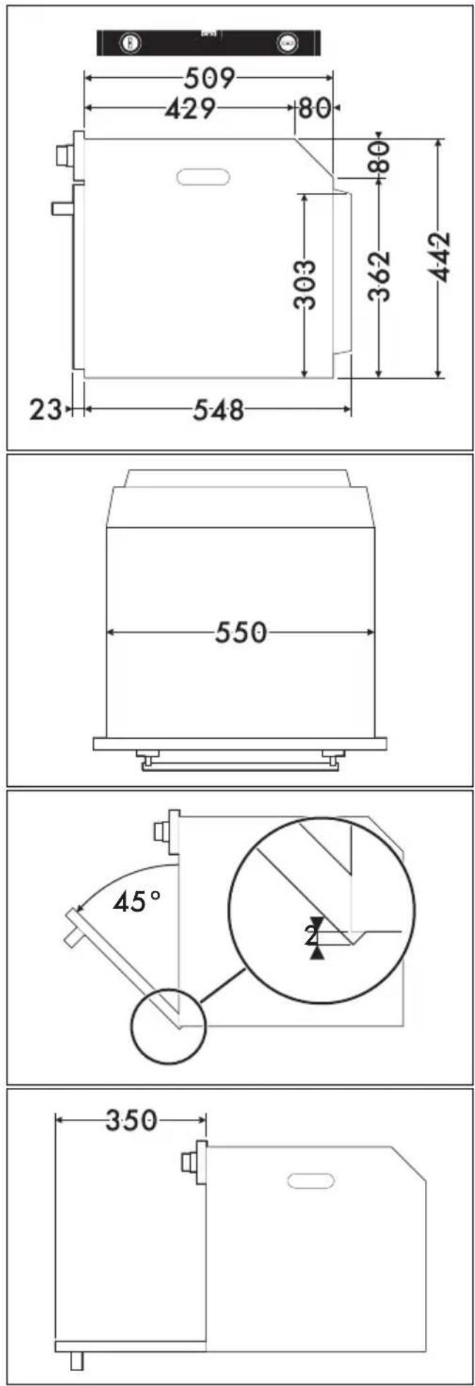 SMEG SO4902M1X - Dimensions hors tout de l'appareil (mm) - 2