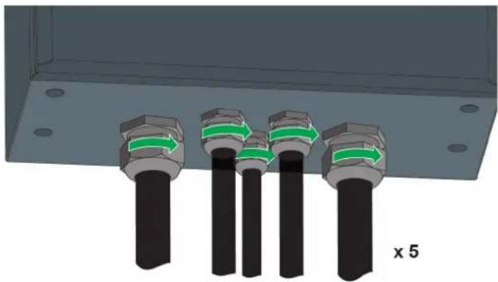 SCHNEIDER EVlink Parking EVF2S22P04R - Tightening the cable glands / Serrage des presse-étoupes - 1