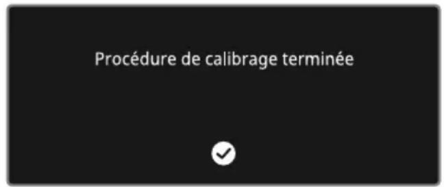 Procédure de calibrage terminée