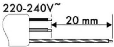 220-240V~ 20 mm