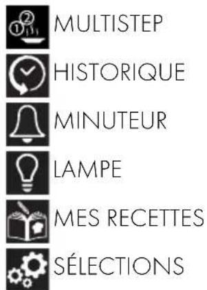 MULTISTEP HISTORIQUE MINUTEUR LAMPE MES RECETTES SÉLECTIONS