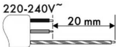 220-240V~ 20 mm