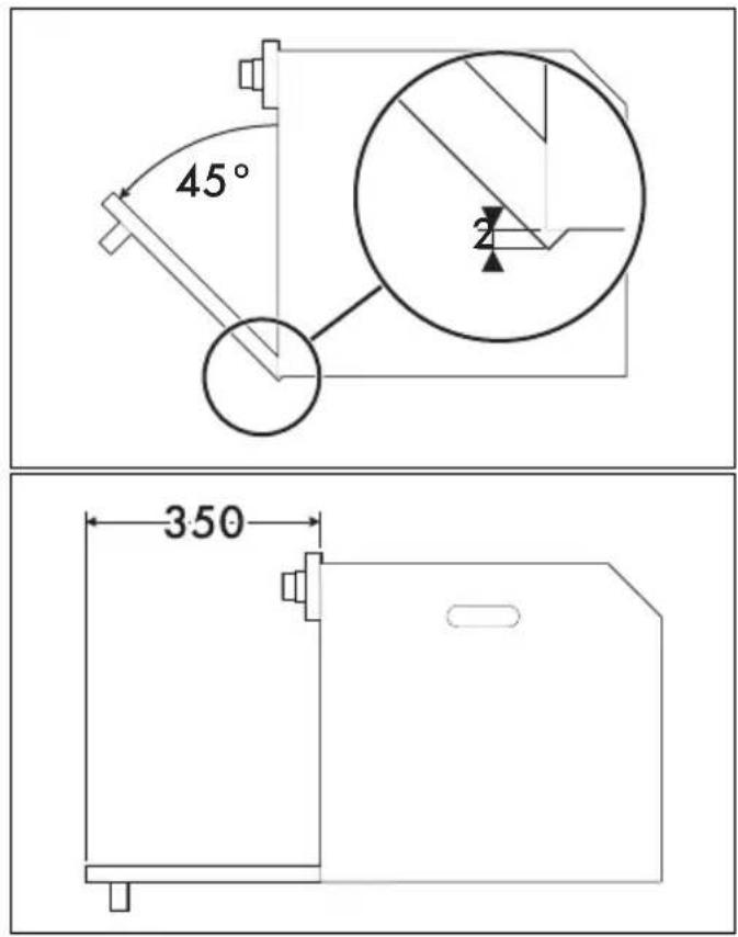 45° 350