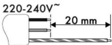 220-240V~ 20 mm