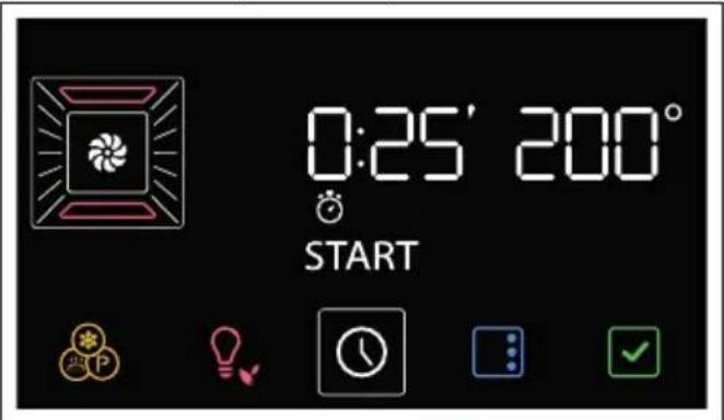 0:25' 200° START