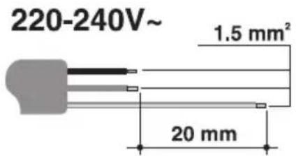 220-240V~ 1.5 mm² 20 mm