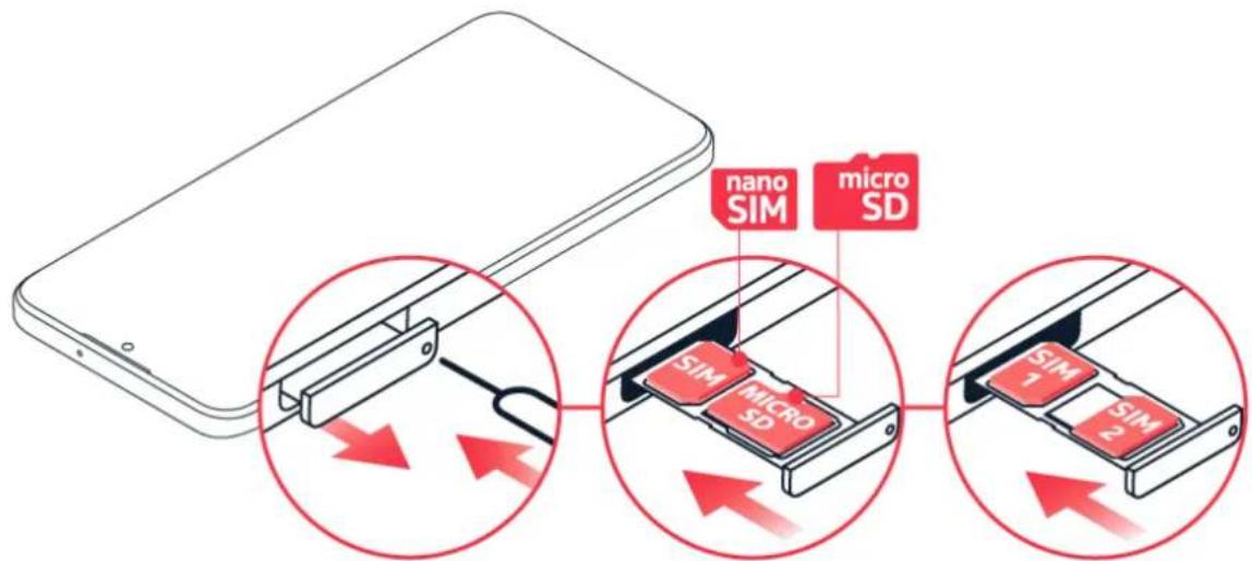 NOKIA G42 5G - INSÉRER LA CARTE SIM ET LA CARTE MÉMOIRE - 2