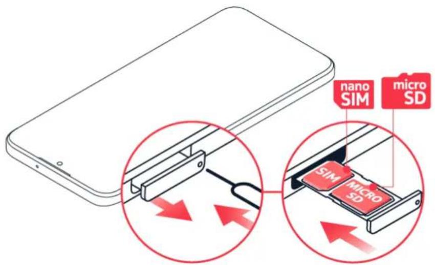 NOKIA G42 5G - INSÉRER LA CARTE SIM ET LA CARTE MÉMOIRE - 1
