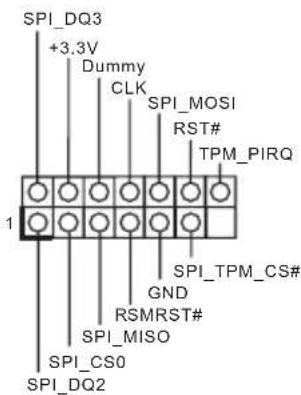 SPI_DQ3 +3.3V Dummy CLK SPI_MOSI RST# TPM_PIRQ 1 SPI_TPM_CS# GND RSMRST# SPI_MISO SPI_CS0 SPI_DQ2