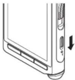 OLYMPUS VoiSquare DS F1 - Schieben Sie den Betriebsschalter (💡) in Pfeilrichtung. - 1
