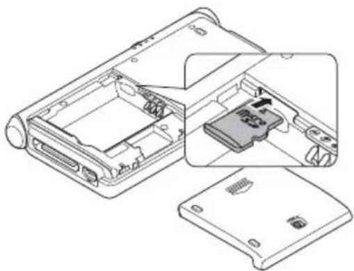 OLYMPUS VoiSquare DS F1 - Isætning af et microSD kort - 1