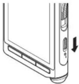 OLYMPUS VoiSquare DS F1 - Skjut strömbrytaren (💡) i pilens riktning. - 1