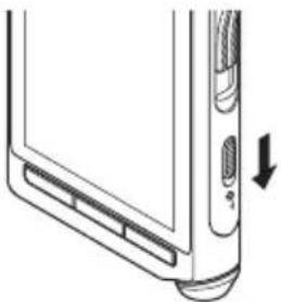 OLYMPUS VoiSquare DS F1 - Skub afbryderknappen (💡) i pilens retning i mindst 5 sekunder. - 1