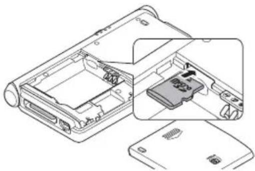 OLYMPUS VoiSquare DS F1 - Вставка карты памяти microSD - 1