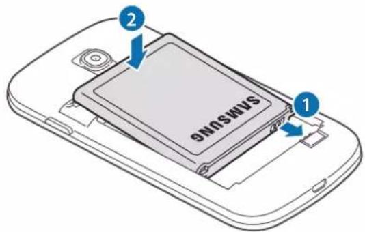 SAMSUNG GT-S7262 - Insérez la batterie. - 1