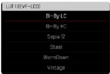 LUT1 (EVF-LCD) BI-By LC BI-By HC Sepia '2 Steel WarmDawn Vintage