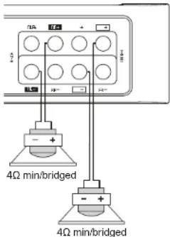 POLK PA D4000.4 - Ligação em ponte interna - 1