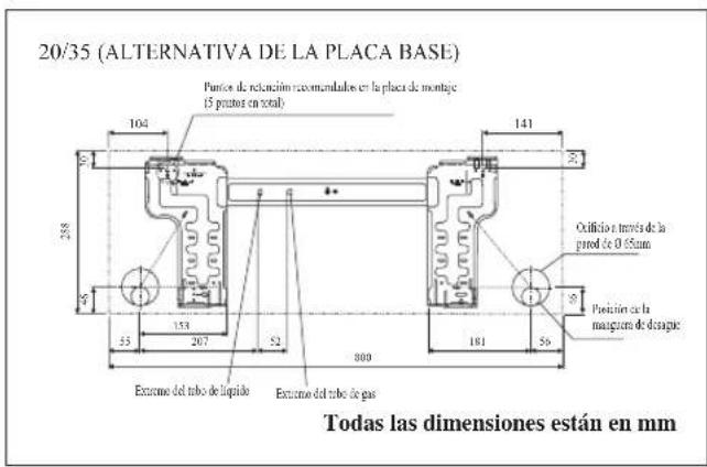 DAIKIN ARXN60NV1B - Medidas Y Espacios De Retención De Placa De Montaje Recomendados - 2