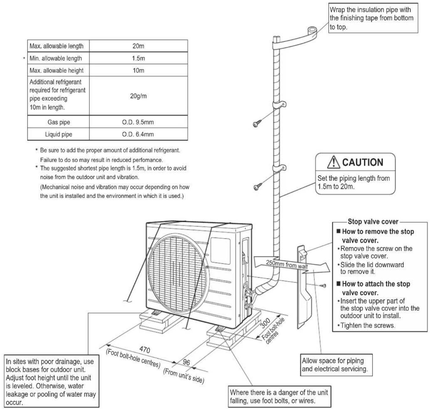DAIKIN ARXN25N5V1B9 - Outdoor Unit Installation Drawings - 1