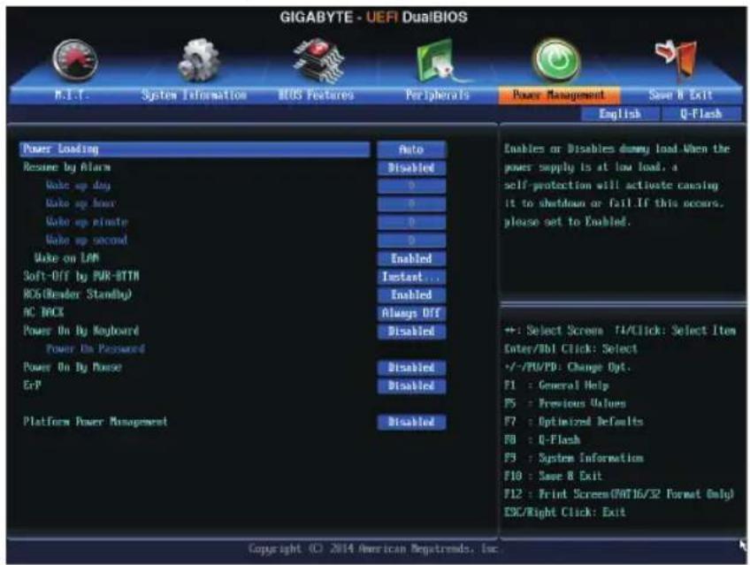 GIGABYTE GA-H97M-D3HP - 2-6 Power Management (電力管理) - 1