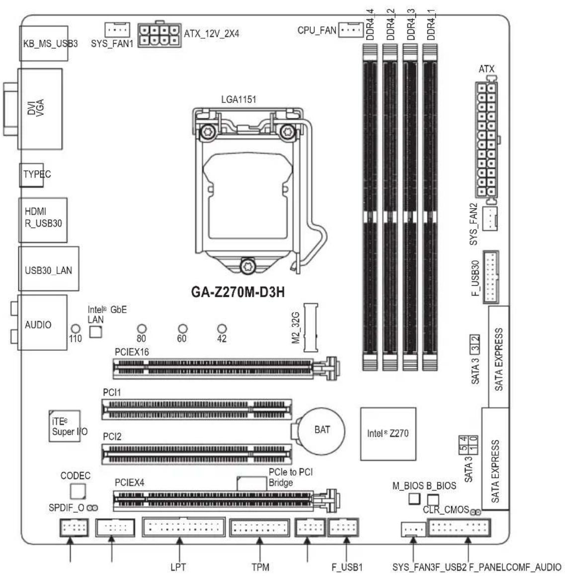 GIGABYTE GA-Z270M-D3H - 第三章 附录....37 - 1