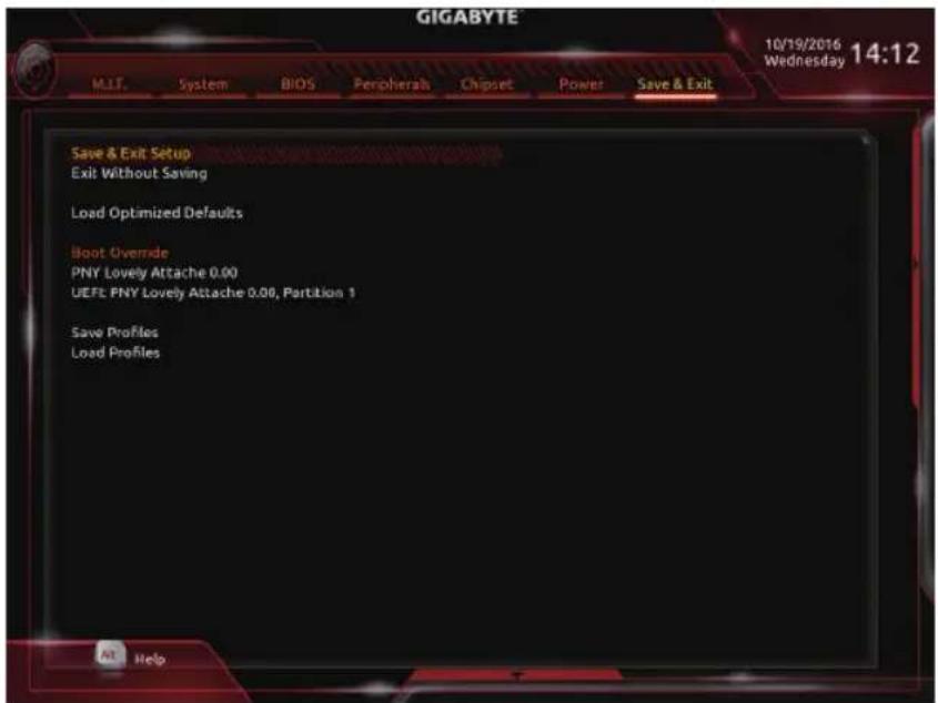 GIGABYTE GA-Z270M-D3H - 2-8 Save &amp; Exit (储存设定值并结束设定程序) - 1