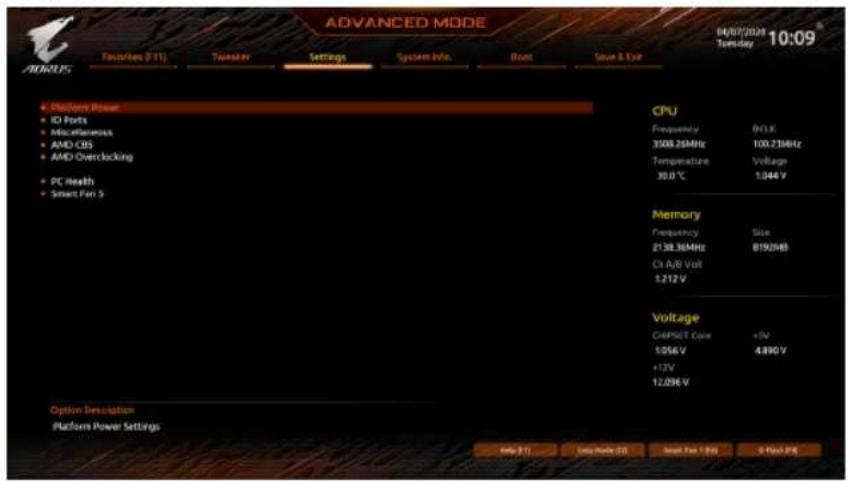 GIGABYTE B550 Aorus Master - 2-5 Settings - 1