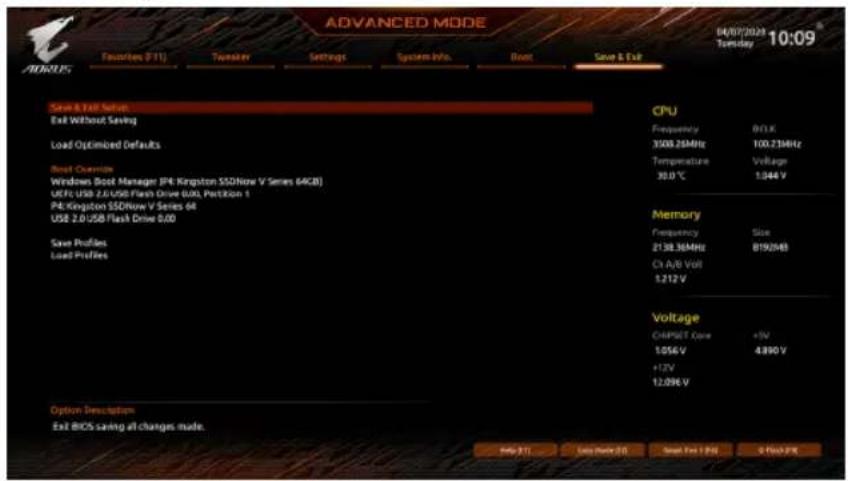 GIGABYTE B550 Aorus Master - 2-8 Save &amp; Exit (保存 して終了) - 1