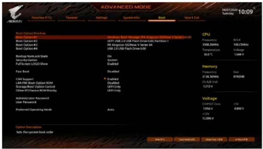 GIGABYTE B550 Aorus Master - 2-7 Boot - 1