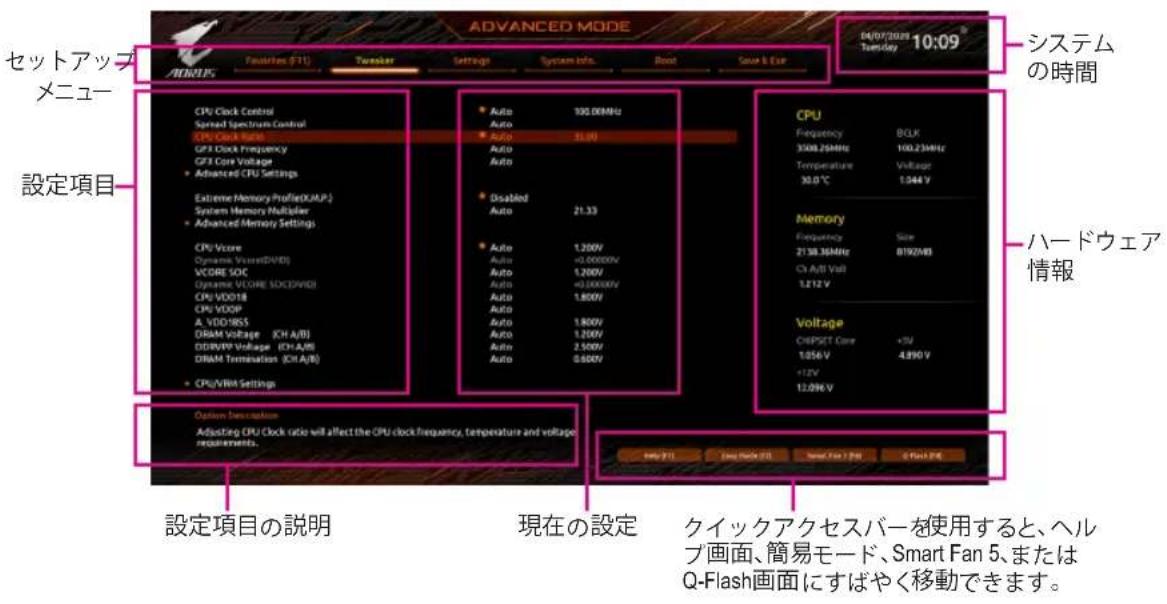 GIGABYTE B550 Aorus Master - 2-2 メインメニュー - 1