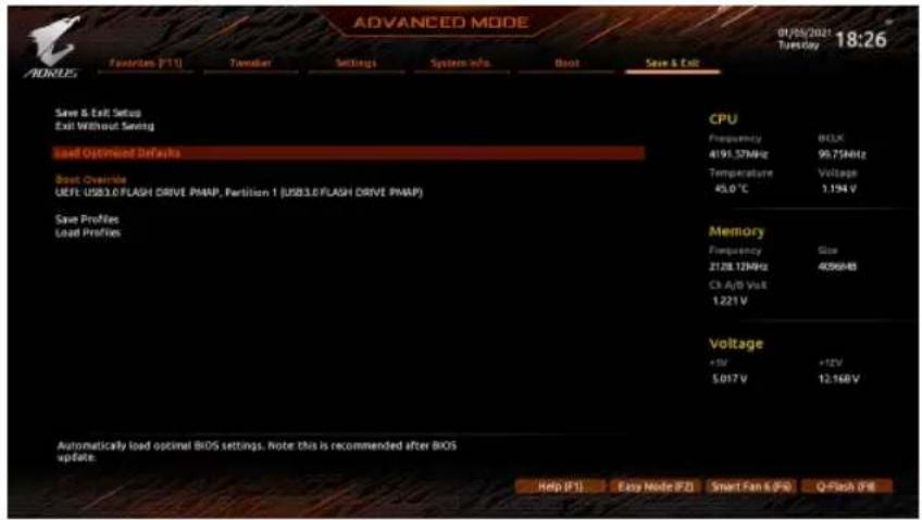 GIGABYTE B560I Aorus Pro AX - 2-9 Save & Exit (存储设置值并结束设置程序) - 1