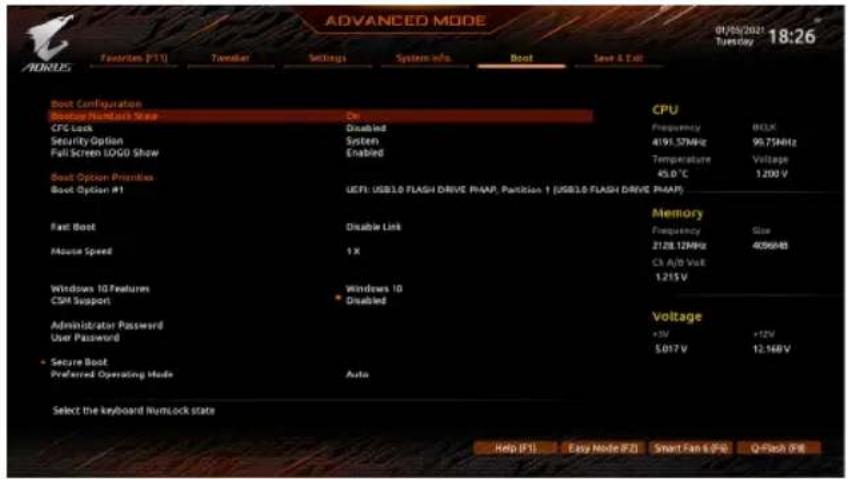 GIGABYTE B560I Aorus Pro AX - 2-8 Boot (开机功能设置) - 1