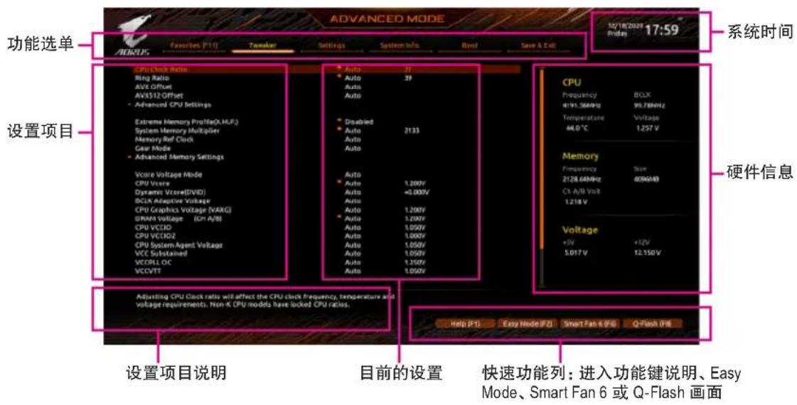 GIGABYTE B560 Aorus Pro AX - 2-2 BIOS 设置程序主画面 - 1