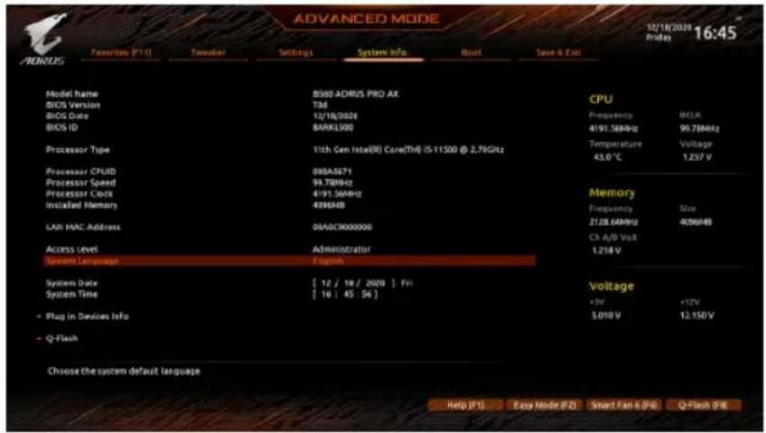 GIGABYTE B560 Aorus Pro AX - 2-7 System Info. (系统信息) - 1