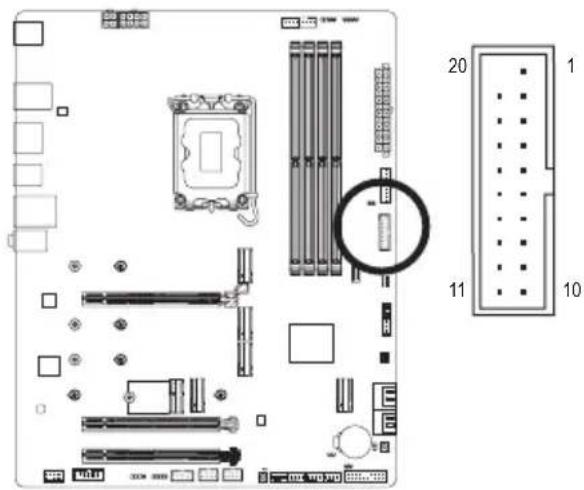 GIGABYTE Z790 AERO G - 16) F\_U32 (USB 3.2 Gen 1ヘッダ) - 1