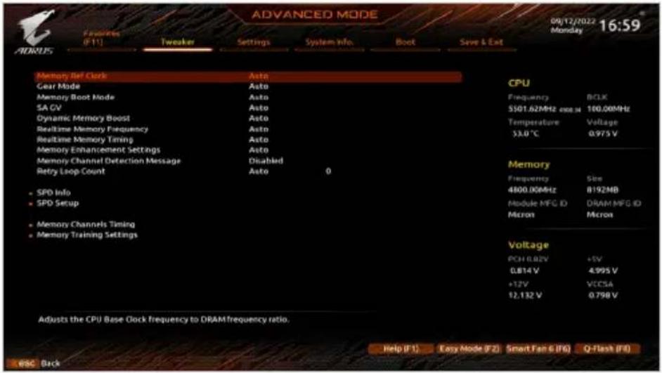 GIGABYTE Z790 UD - ■ Advanced Memory Settings - 1