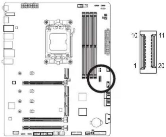GIGABYTE X670 Gaming X AX - 13) F\_U320G (USB Type-C ^® 接口扩展插座,支持USB 3.2 Gen 2x2) - 1