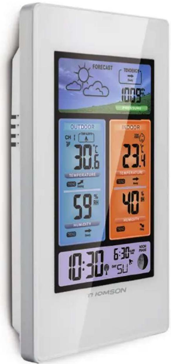 FORECAST TENDENCY 1009° PRESSURE OUTDOOR CH I 30.6 TEMPERATURE TREND 59 % HUMICITY TREND INDOOR 23.4 TEMPERATURE TREND 40 % HUMICITY TREND 10:30 6:30 MAYND DAY SU MOON PHASE TOMSON