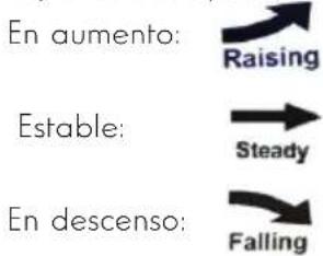 En aumento: Raising Estable: Steady En descenso: Falling