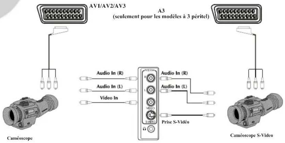 Opera TV7061 - Connexion de la Tv avec un caméoscope - 1