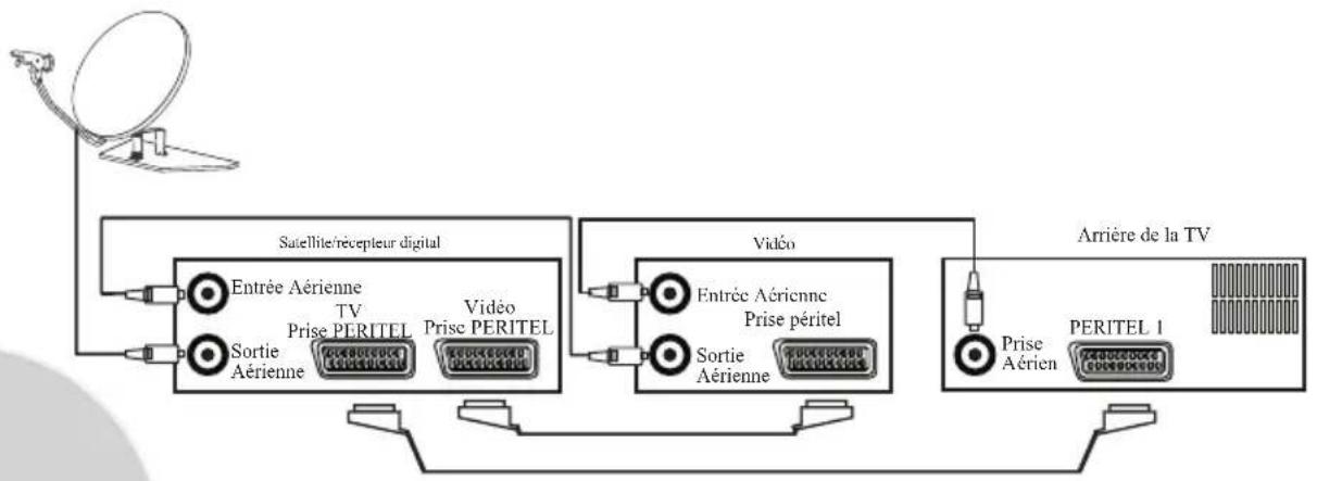 Opera TV7061 - Connexion de la TV avec la vidéo et le récepteur digital/satellite - 1