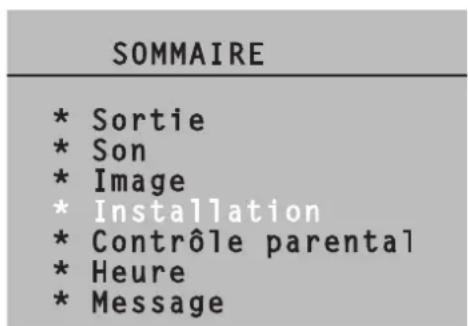 Opera TV3760 - CONFIGURATION DE LA LANGUE DU MENU - 1