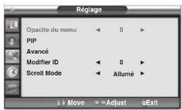 Opera LCD3762 - Réglage de la transparence de la fenêtre OSD - 1
