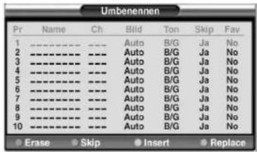 Opera LCD3762 - Programmliste bearbeiten - 2