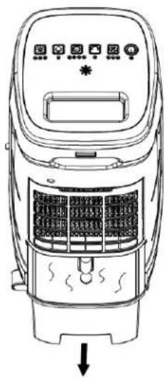 THOMSON THRAF600E - Déplacez soigneusement l'appareil de façon stable dans un lieu pour la vidange ou à l'extérieur pour vidanger l'eau. - 1