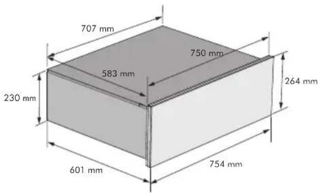 707 mm 583 mm 750 mm 230 mm 264 mm 601 mm 754 mm