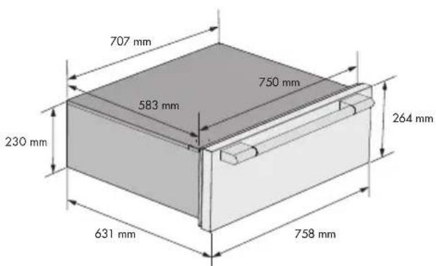 707 mm 583 mm 750 mm 230 mm 631 mm 758 mm 264 mm