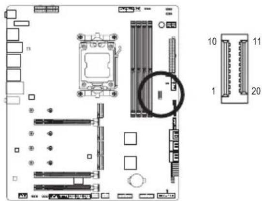 GIGABYTE X670E Aorus Extreme - 15) F\_U320G (USB 3.2 Gen 2x2に対応する USB Type-C®ヘッダ) - 1