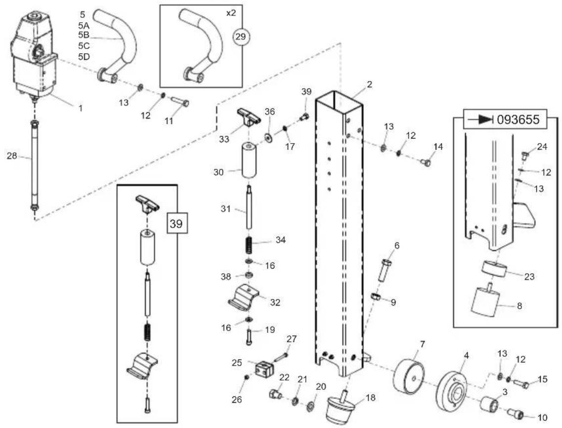 ALTRAD BELLE RPC 45/60 - Handle Assembly, Ensemble Poignée, Conjunto de Manillar, Conjunto do Punho - 1